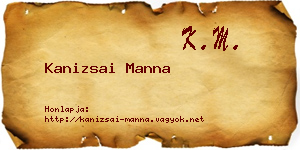 Kanizsai Manna névjegykártya